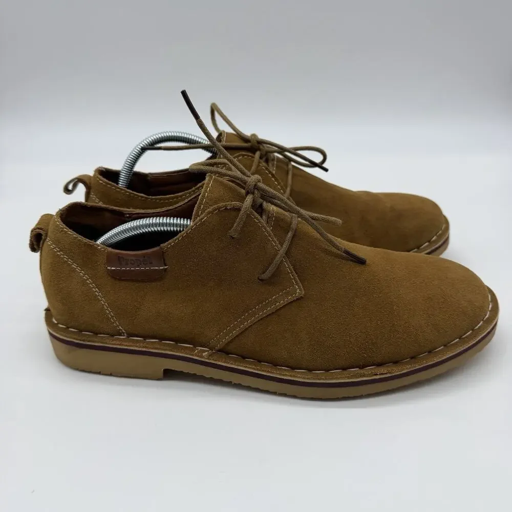 Propet Finn Mens 11.5 Wide E Tan Suede Oxford Shoes MCX022S Comfort Lace Up